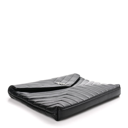 Saint Laurent Calfskin Y Quilted Monogram Loulou Document Holder Black 4 of 10
