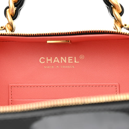 Chanel Patent Quilted Top Handle Small Vanity Case Black 5 of 9