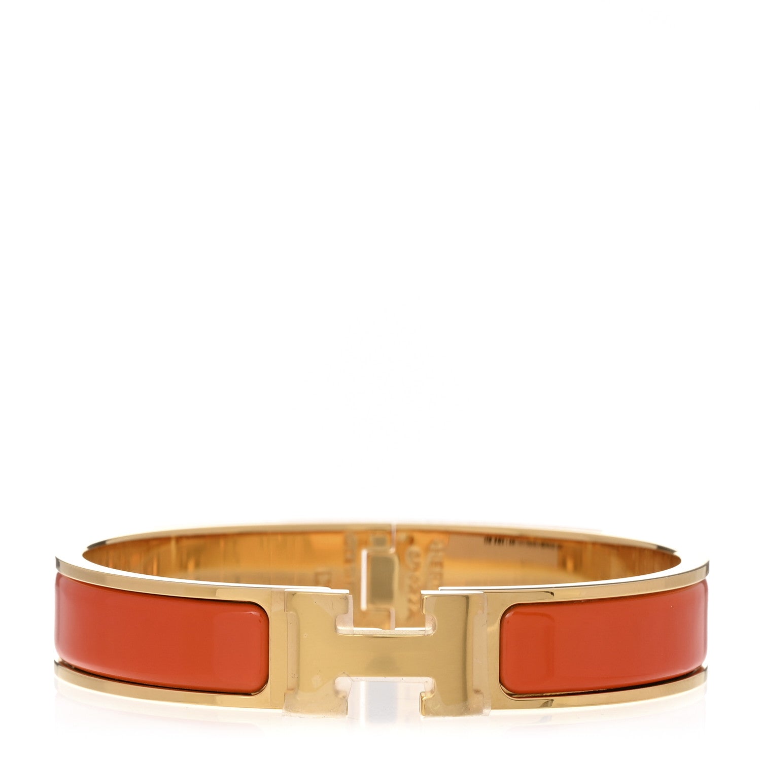 Hermes Enamel Narrow Clic Clac H Bracelet GM Orange 1 of 3