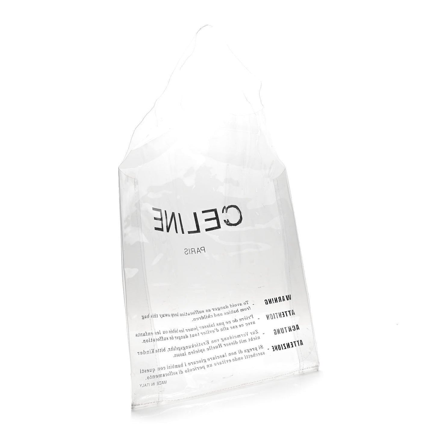 Plastic Bag with Cloudy Lambskin Solo Zip Pouch Clutch Lime