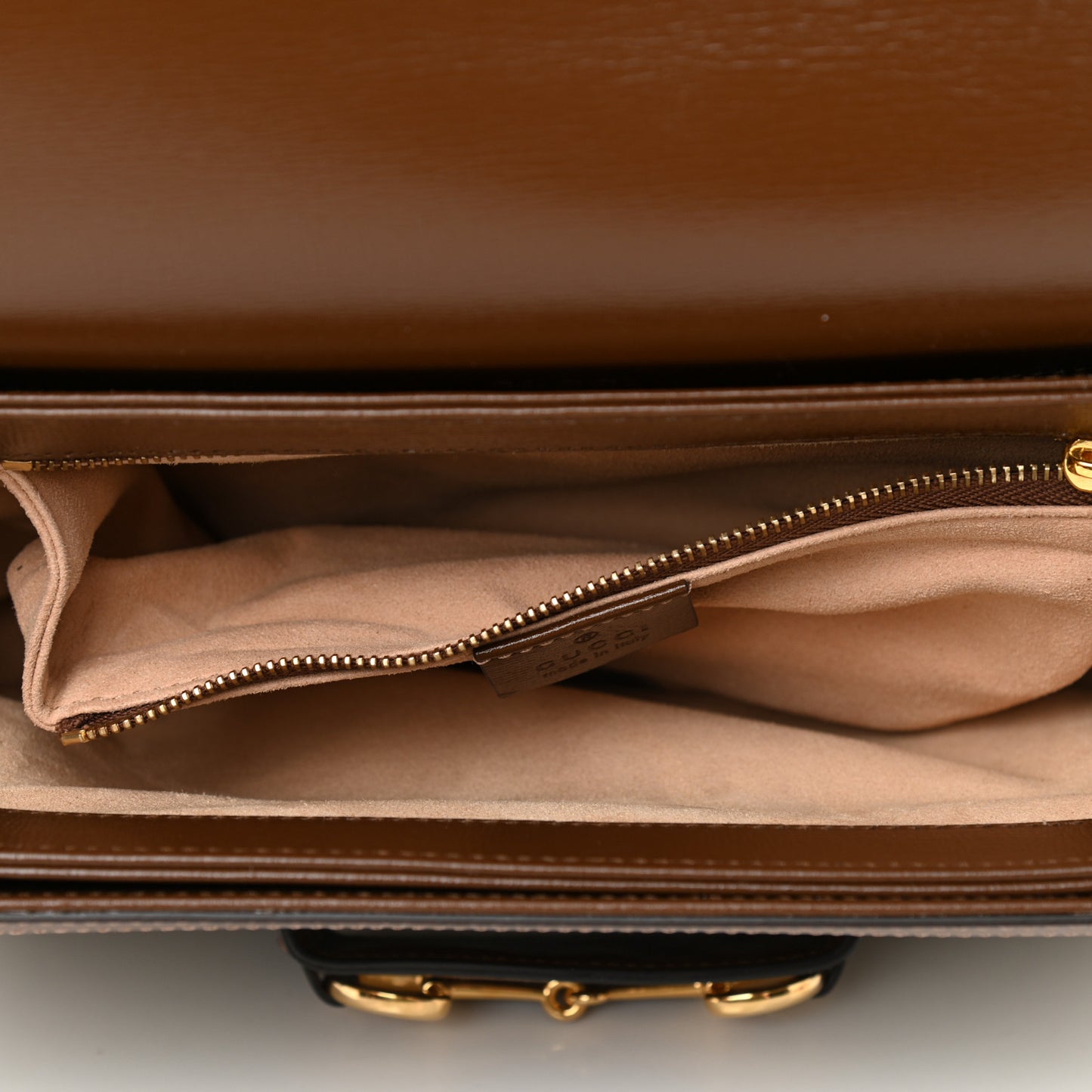 GG Supreme Monogram Horsebit 1955 Shoulder Bag Beige Brown Sugar