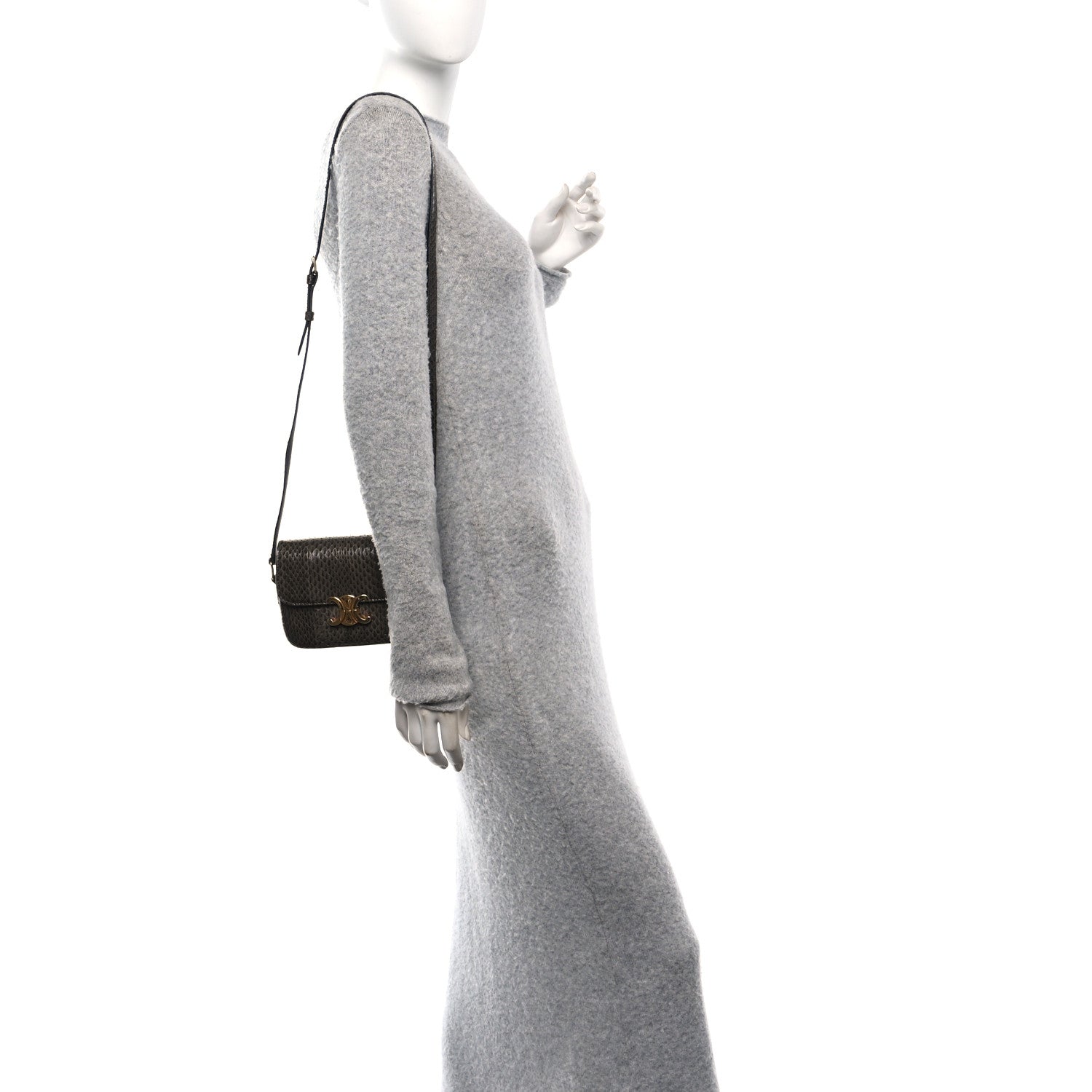 Celine Watersnake Teen Triomphe Grey 2 of 12