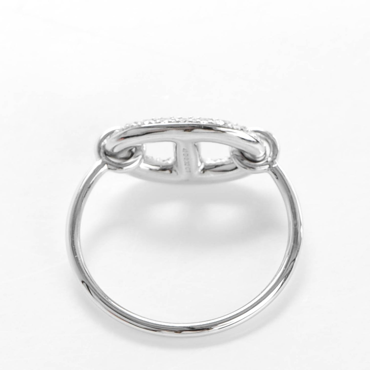 18K White Gold Diamond Chaine D'Ancre Ring 49 5