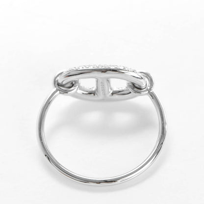 Hermes 18K White Gold Diamond Chaine D'Ancre Ring 49 5 3 of 6