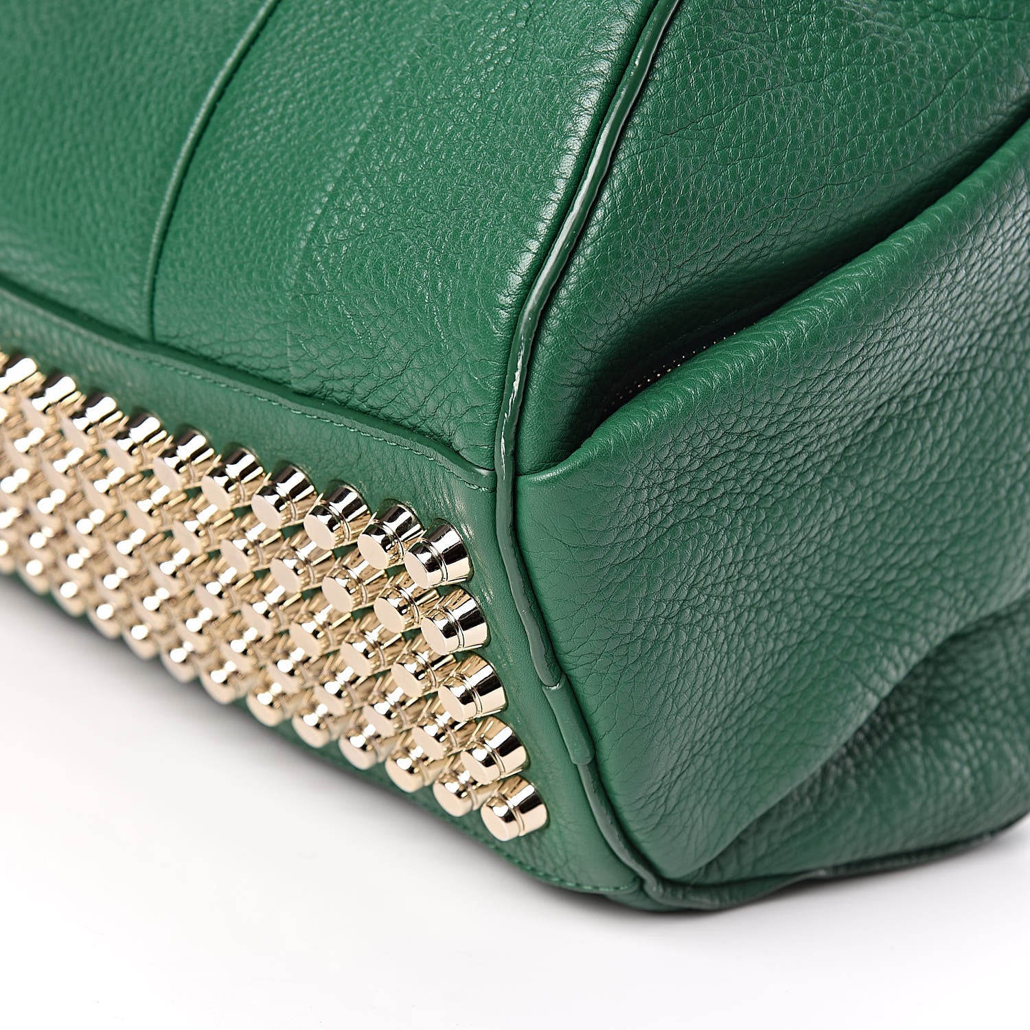 Alexander Wang Pebbled Calfskin Rocco Vine Green Gold Hardware 8 of 9