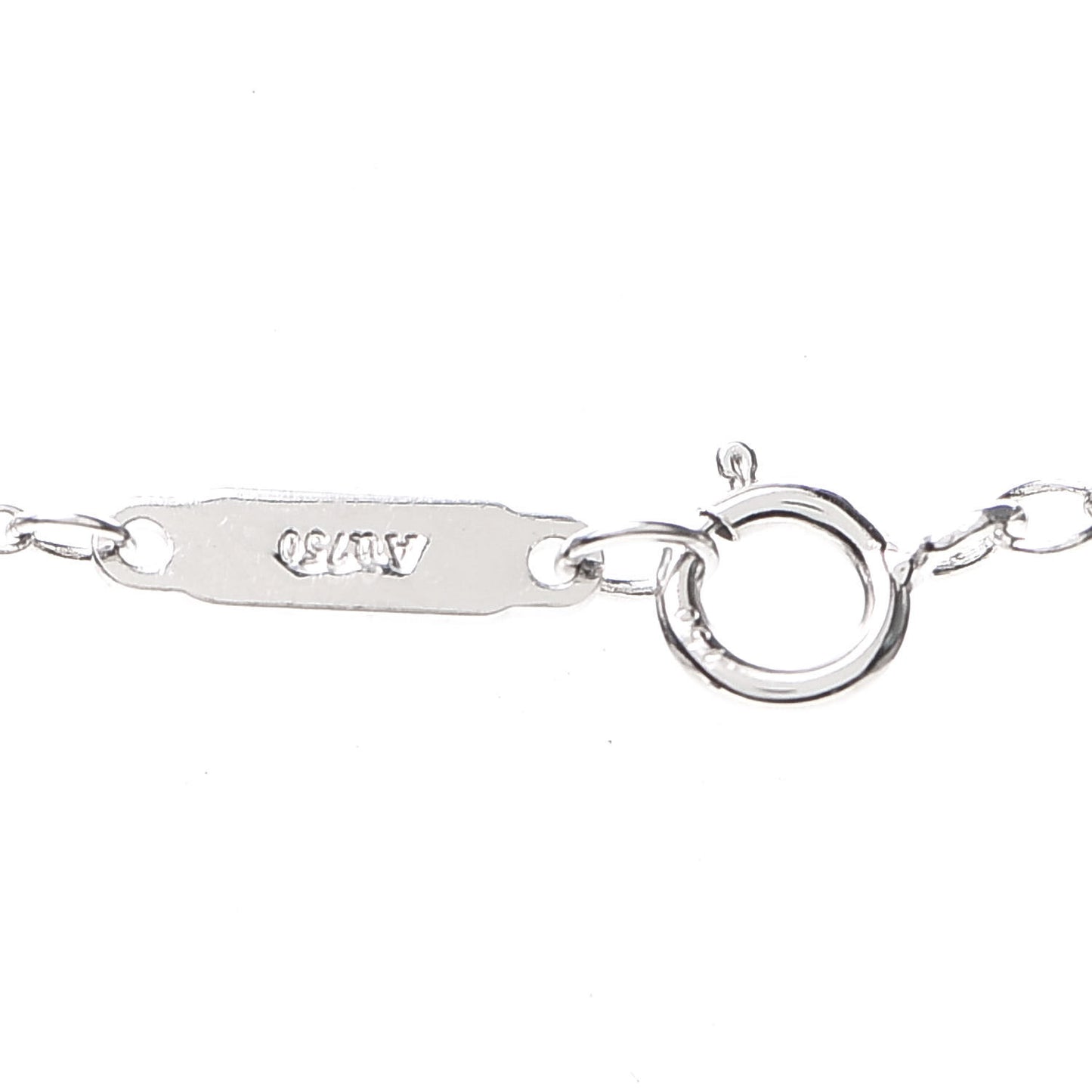 18K White Gold Diamond Small T Smile Pendant Necklace