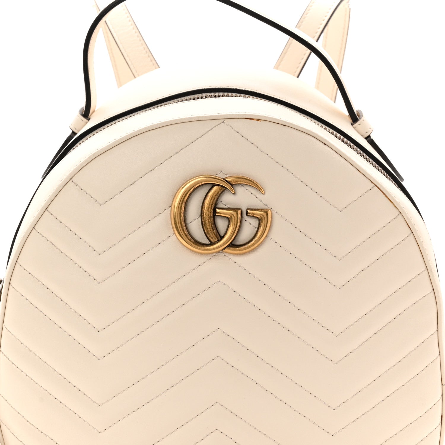Gucci Calfskin Matelasse GG Marmont Dome Backpack White 8 of 14