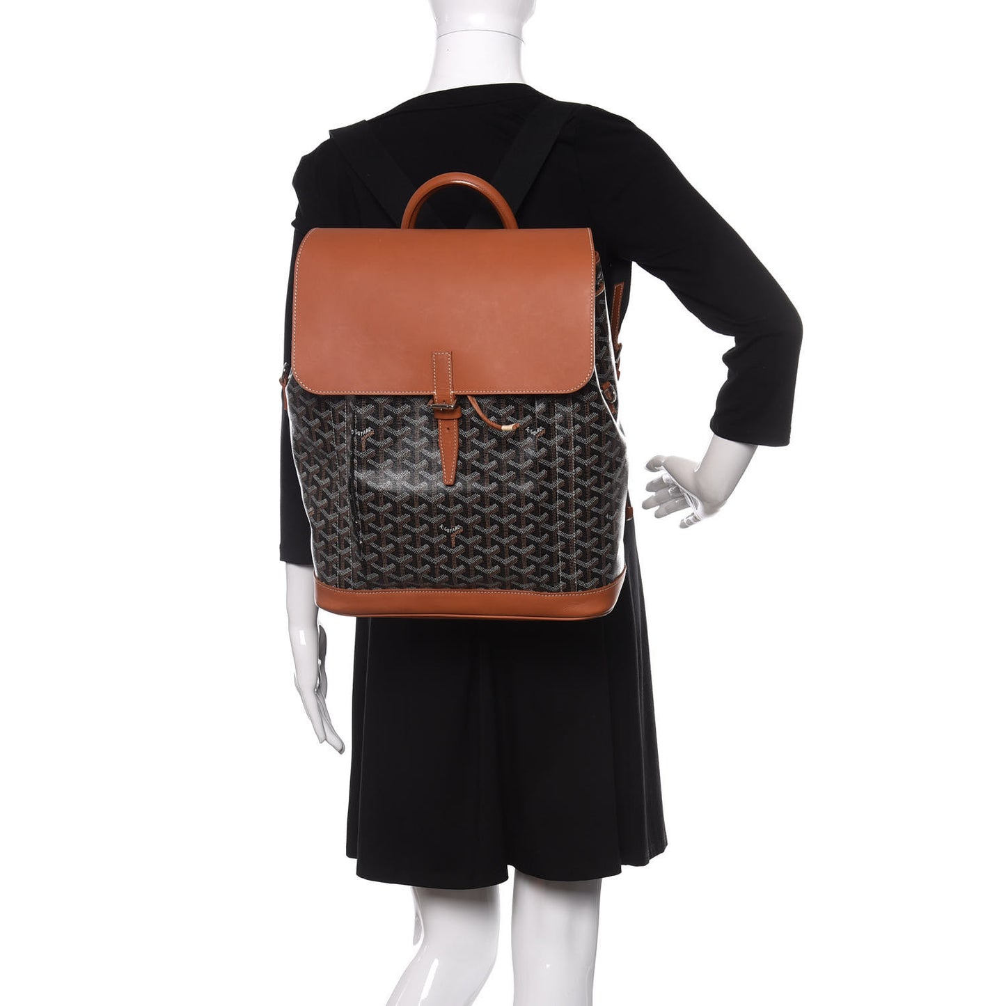 Goyardine Calfskin Alpin MM Backpack Gold Black