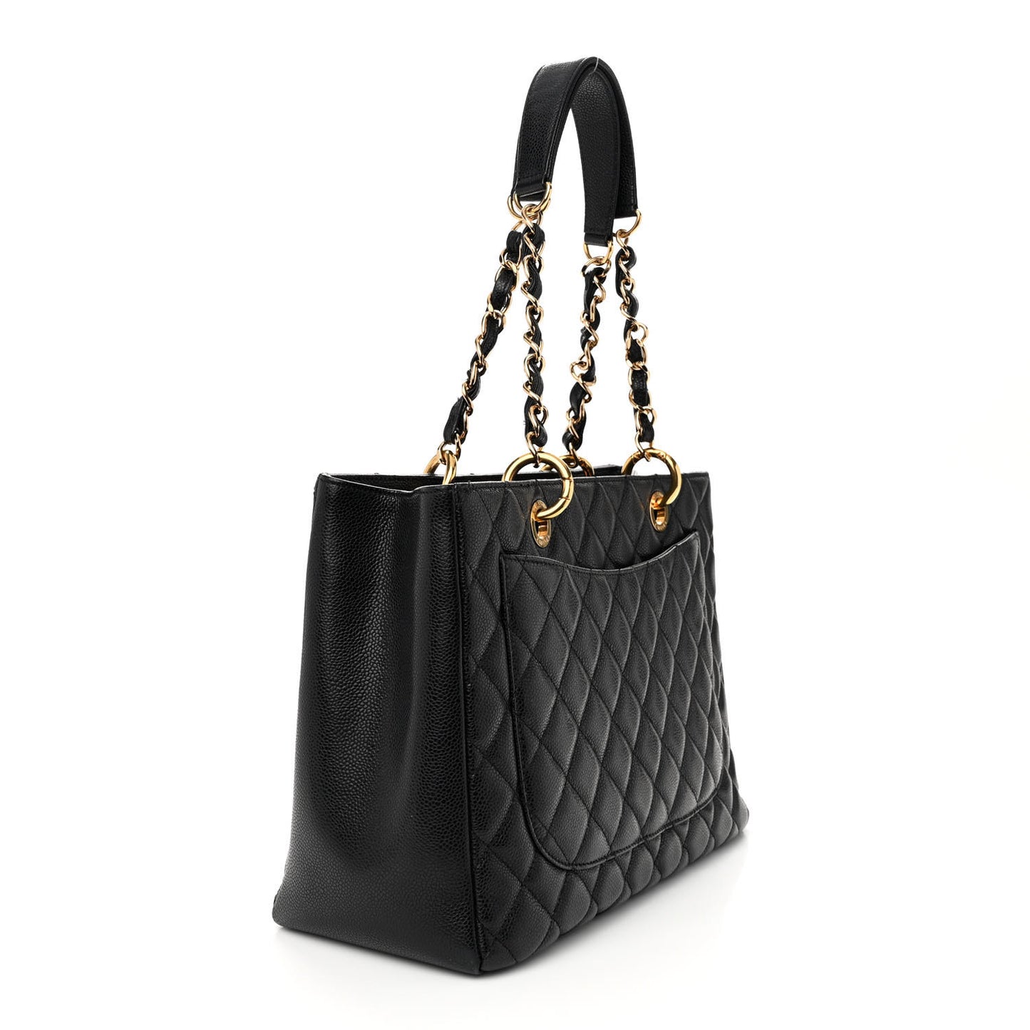 Caviar Quilted Grand Shopping Tote GST Black