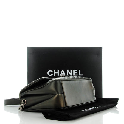 Chanel Metallic Goatskin Quilted Medium Rock In Rome Flap Charcoal 4 of 8