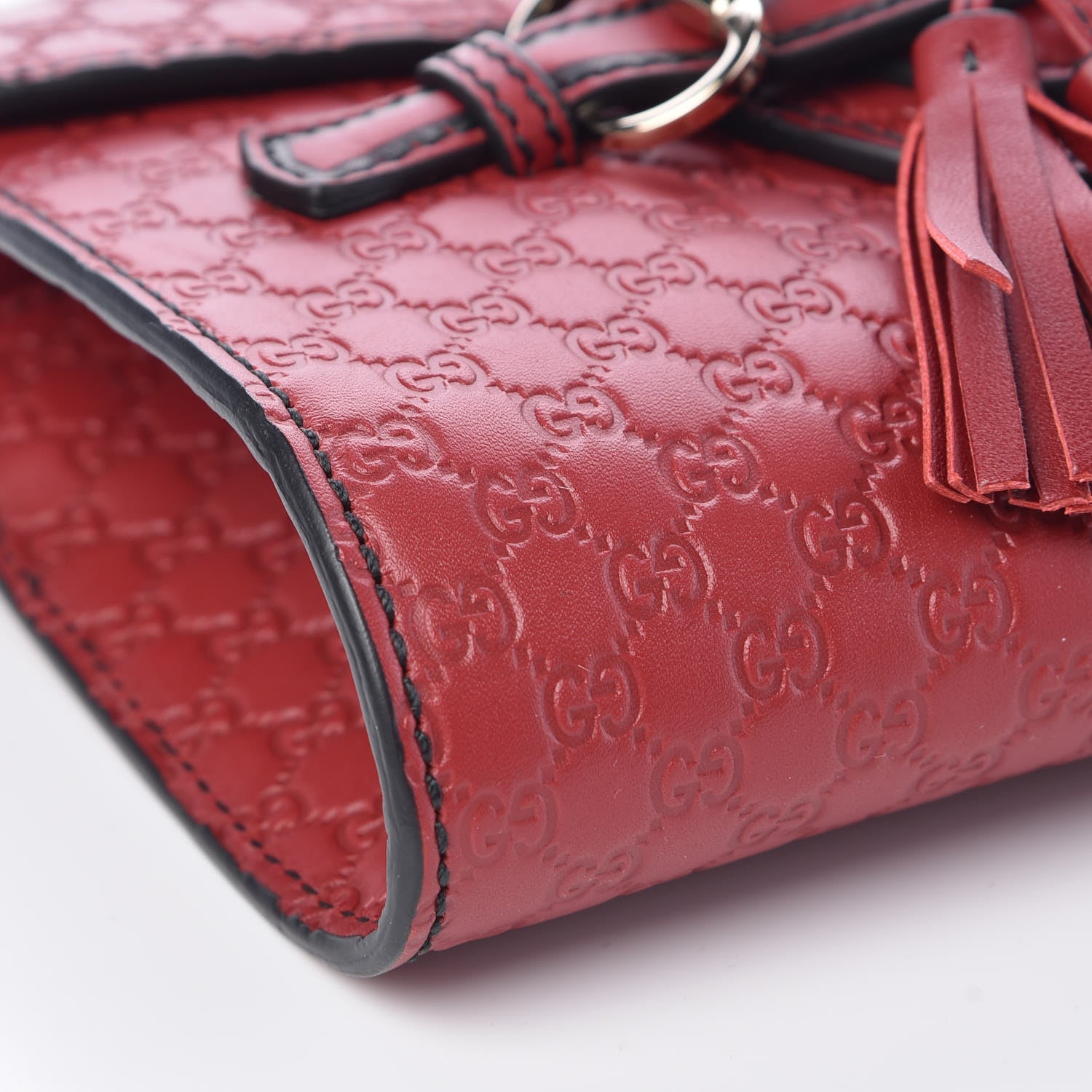 Gucci Soft Microguccissima Mini Emily Chain Shoulder Bag Rosso 9 of 10