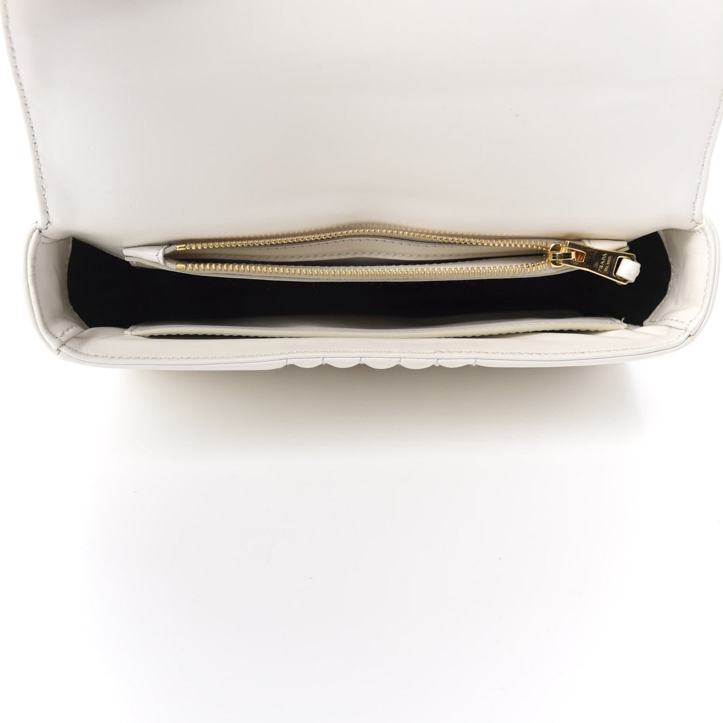 Soft Calfskin Impunture Diagramme Small Chain Flap Shoulder Bag White