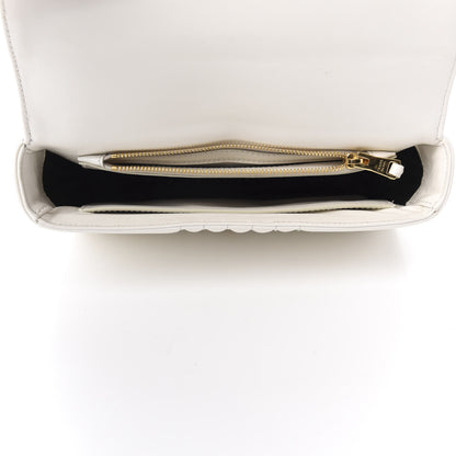 Prada Soft Calfskin Impunture Diagramme Small Chain Flap Shoulder Bag White 5 of 9