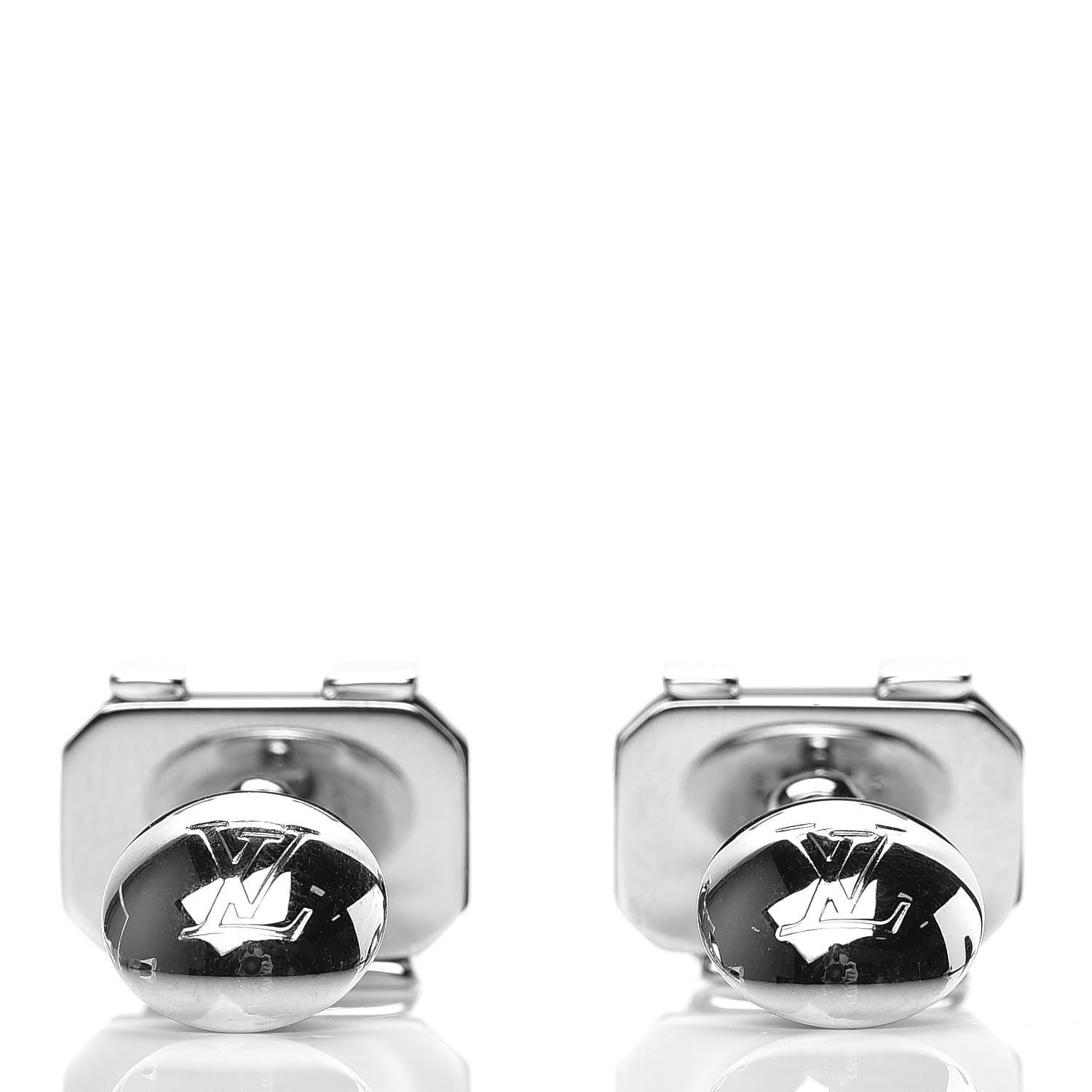 Louis Vuitton Palladium Horn LV Initiales Cufflinks 2 of 10