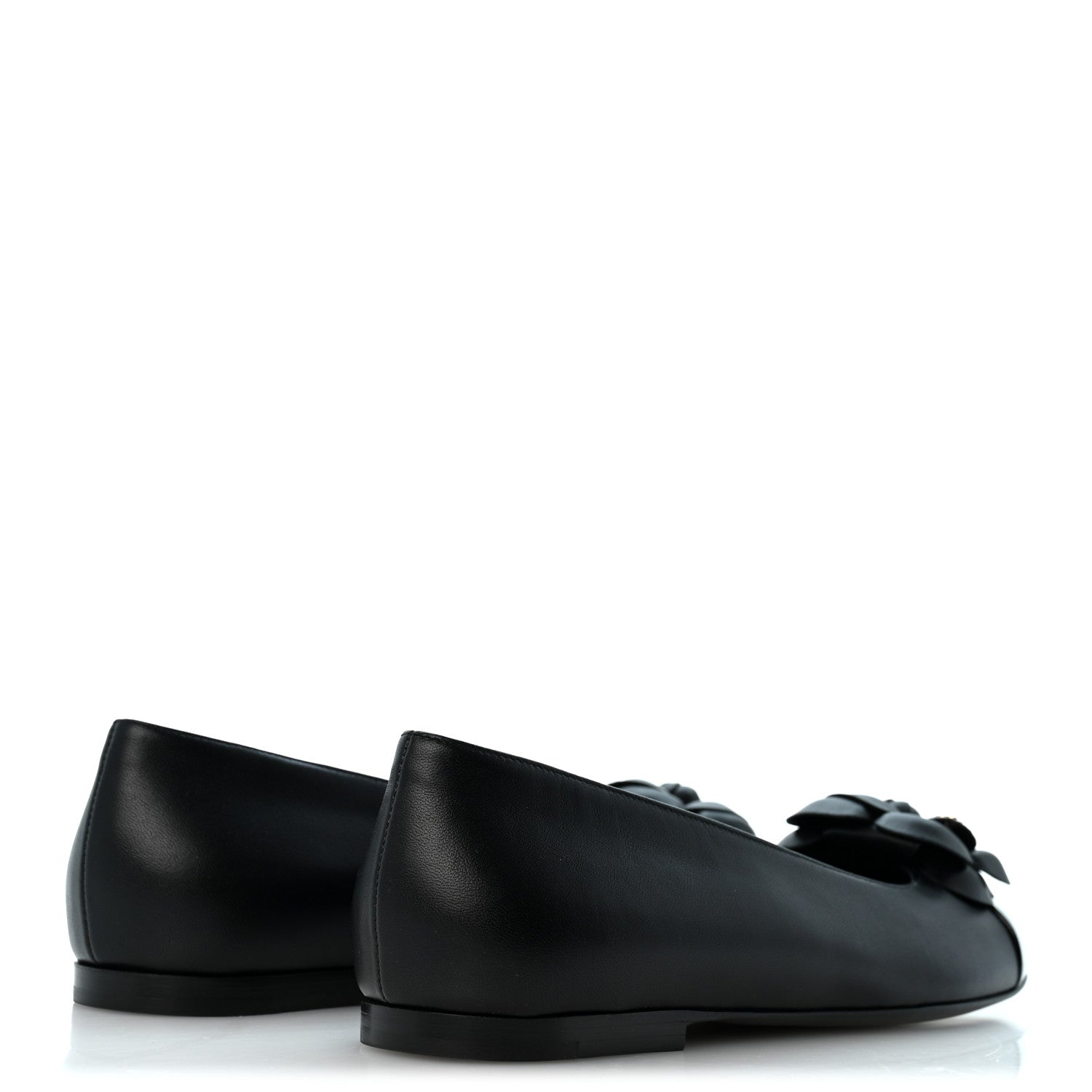 Chanel Lambskin Patent Cap Toe Camellia Ballerina Flats 38.5 Black 5 of 10