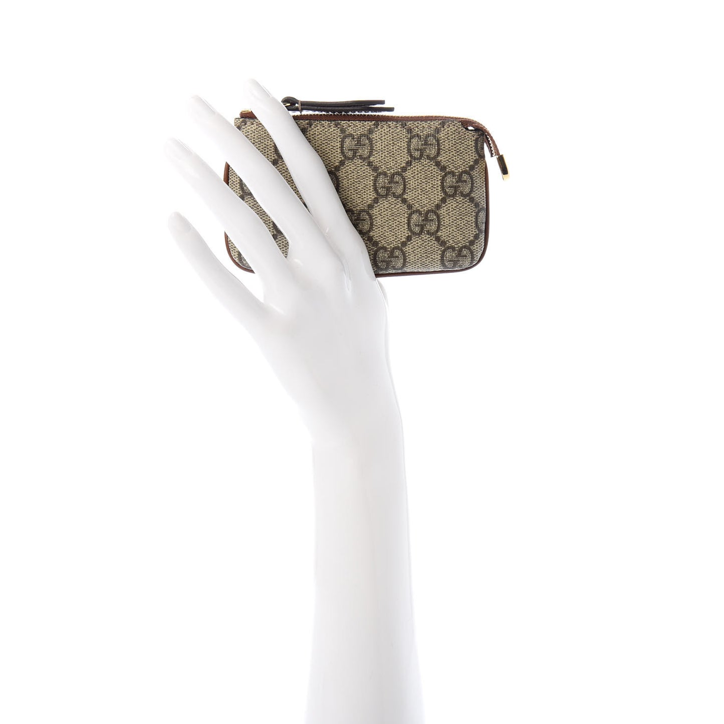 GG Supreme Monogram Key Case Brown