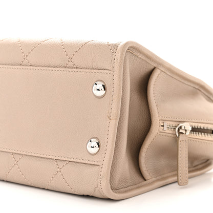 Chanel Caviar Quilted Deauville Bowling Bag Beige 10 of 12