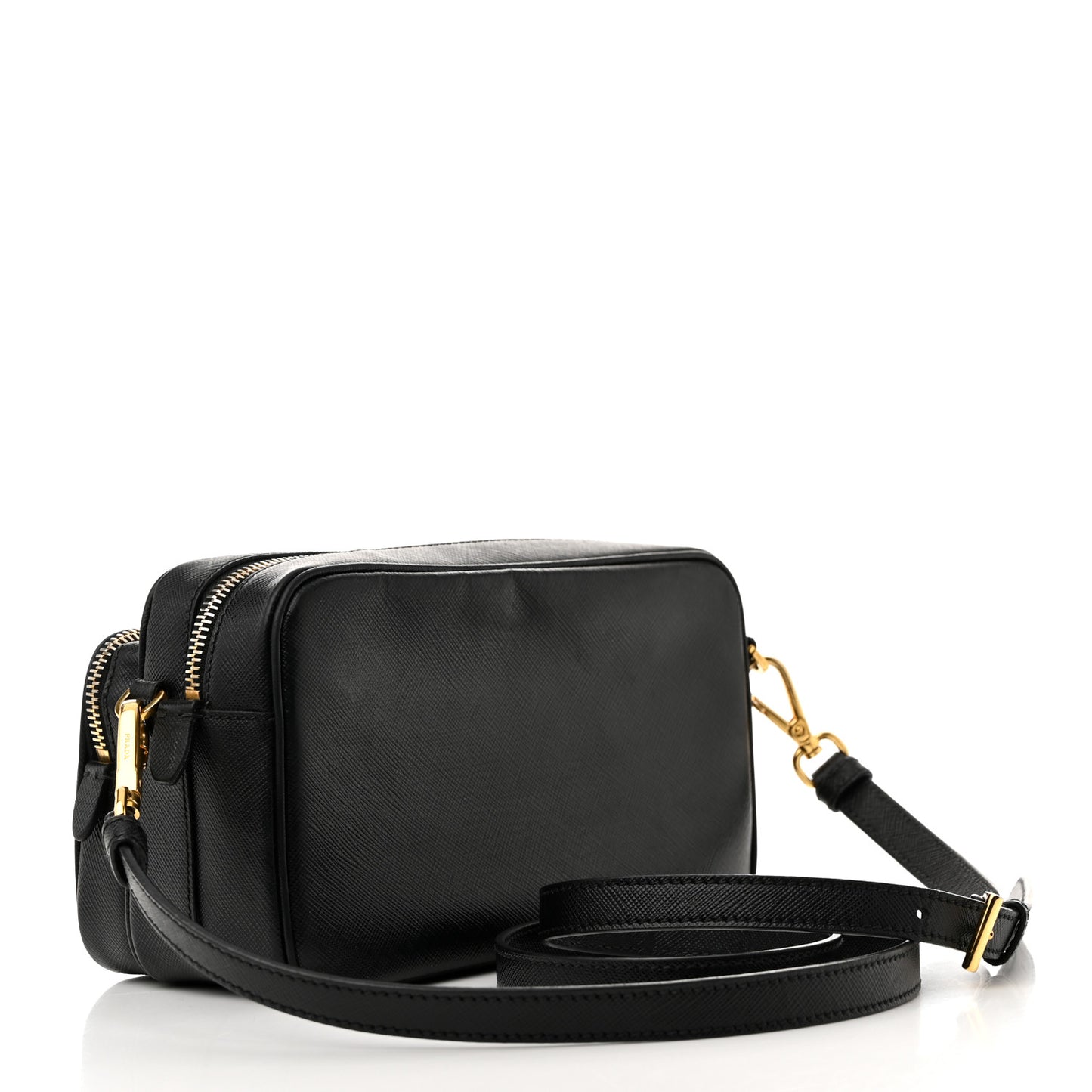 Saffiano Lux Camera Case Crossbody Bag Black