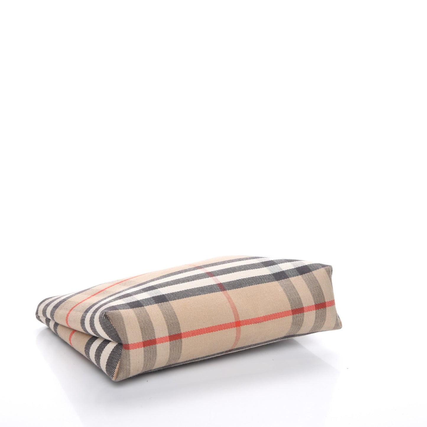 Canvas Horseferry Check Cosmetic Pouch Camel