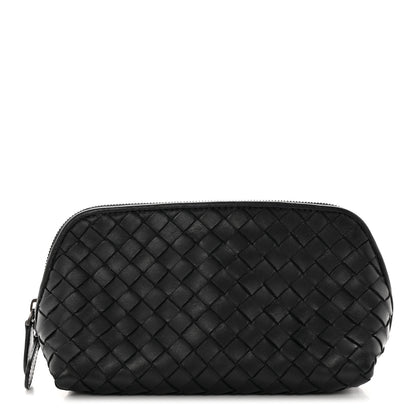 Bottega Veneta Nappa Intrecciato Cosmetic Case Black 1 of 9