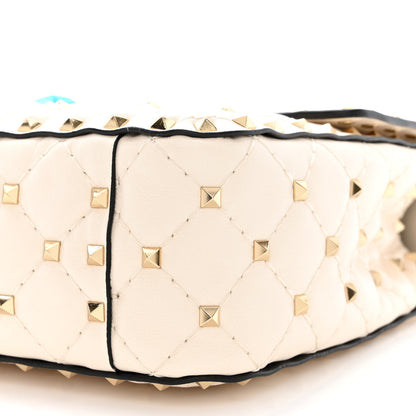 Valentino Garavani Lambskin Medium Rockstud Spike Shoulder Bag White 9 of 9