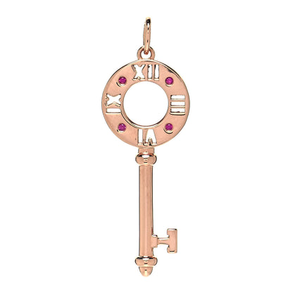 Tiffany 18K Rose Gold Ruby Atlas Pierced Key Pendant 1 of 2