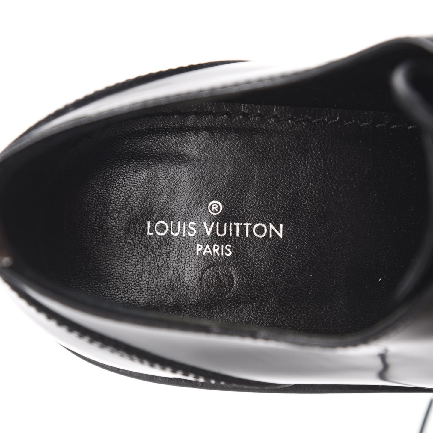 Patent Calfskin Blooms Flat Derby Platform Shoes 39 Black