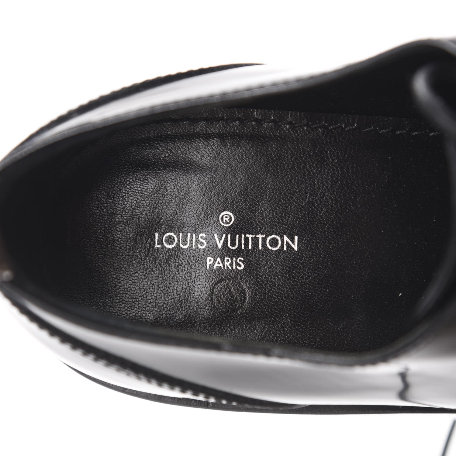 Louis Vuitton Patent Calfskin Blooms Flat Derby Platform Shoes 39 Black 8 of 9