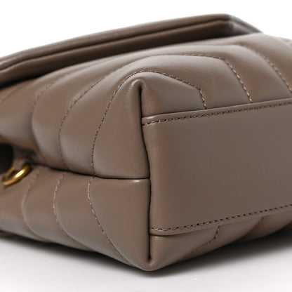 Saint Laurent Calfskin Y Quilted Monogram Toy Loulou Crossbody Bag Taupe 7 of 8