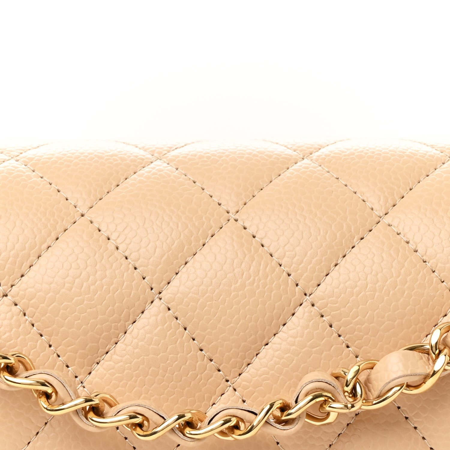 Chanel Caviar Quilted Medium Double Flap Beige 8 of 10