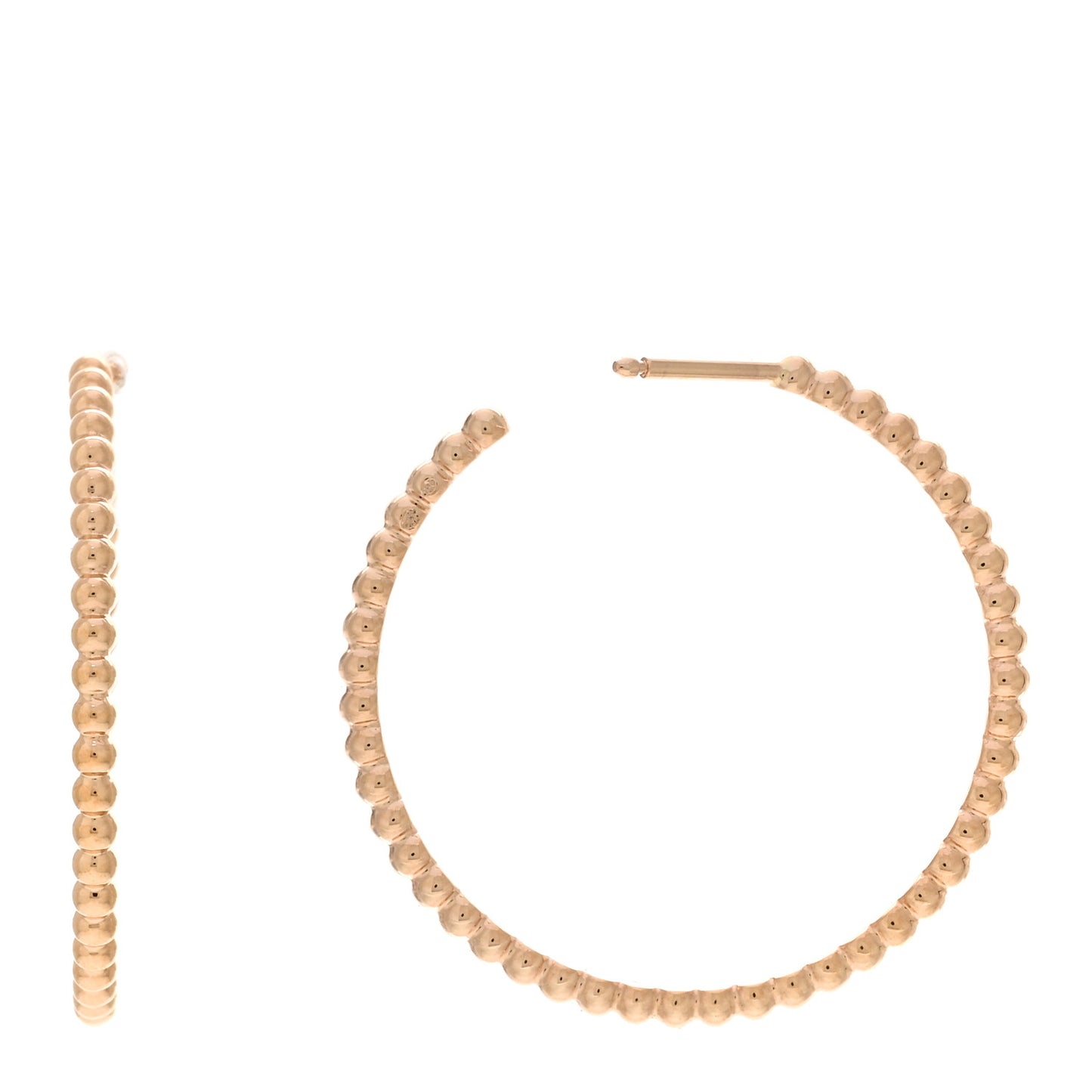 18K Rose Gold Small Perlee Hoop Earrings
