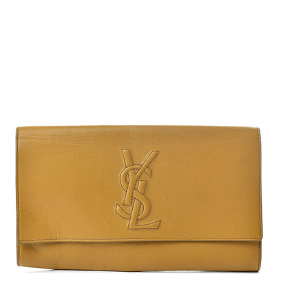 Saint Laurent Goatskin Large Belle de Jour Clutch Saffron 1 of 15