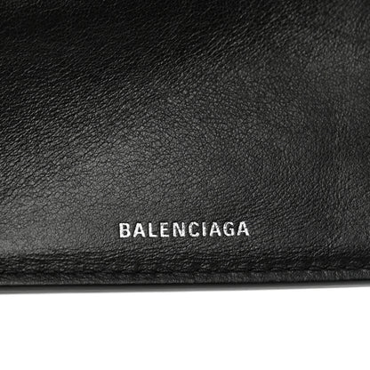 Balenciaga Shiny Calfskin Crocodile Embossed Mini BB Card Case Wallet Black 8 of 8