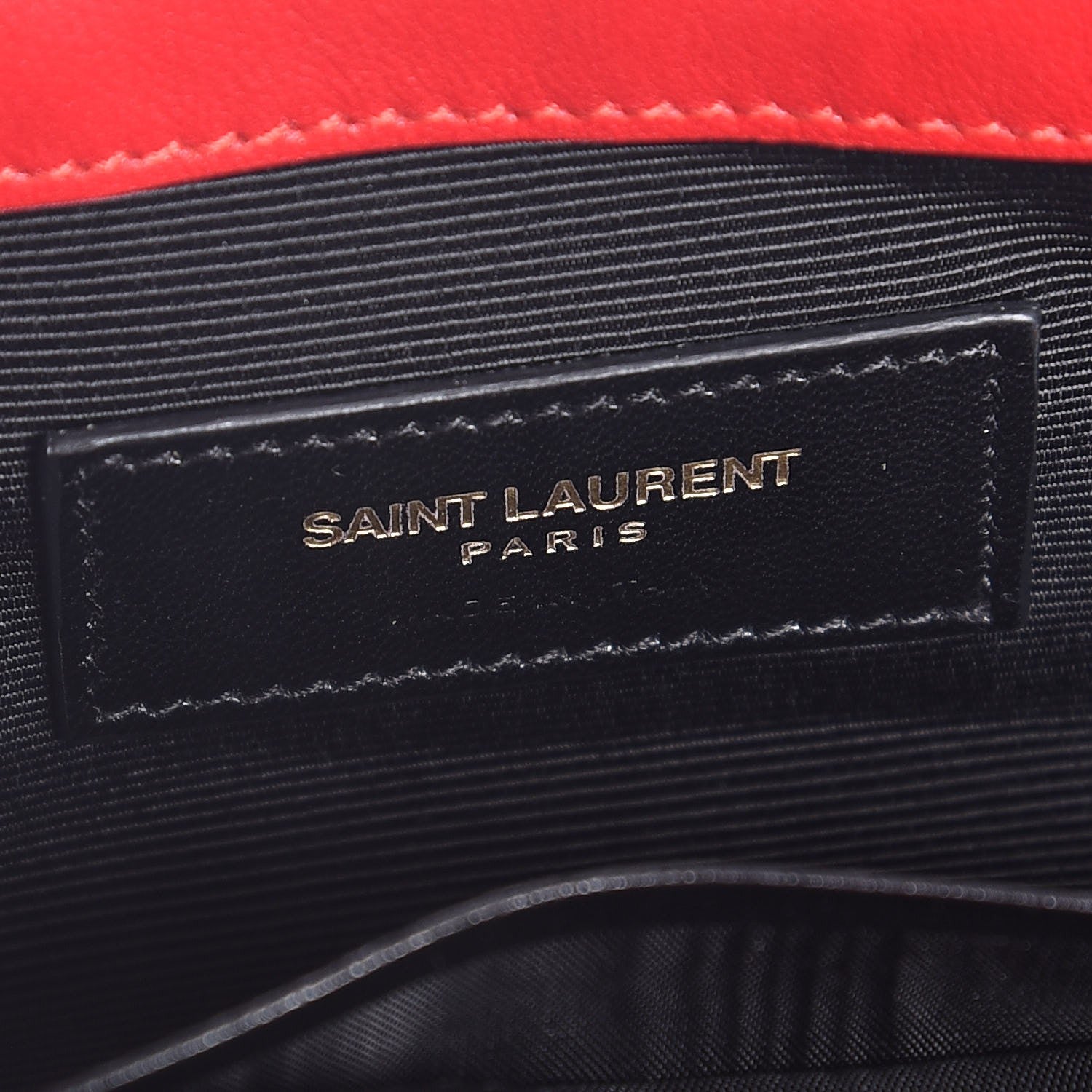 Saint Laurent Calfskin Matelasse Chevron Classic Monogram Baby Chain Bag Red 6 of 8