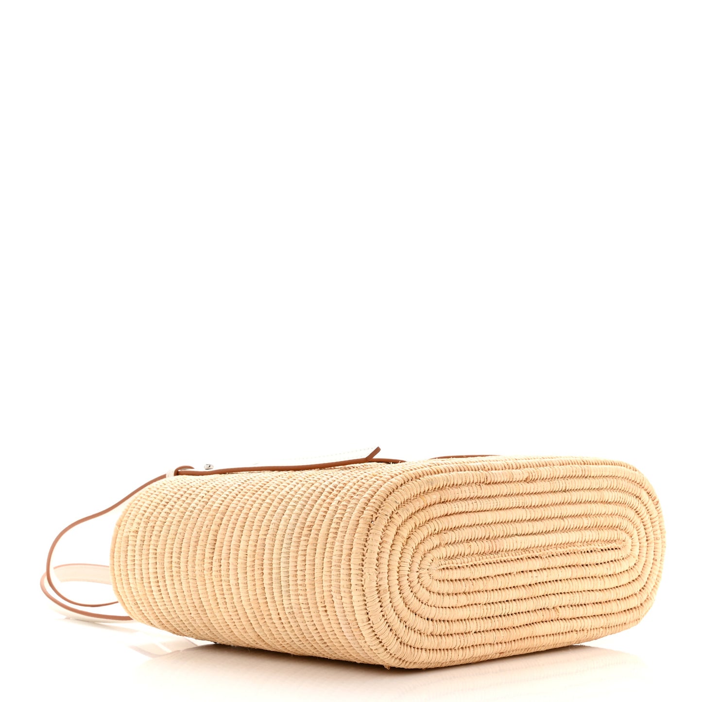 Raffia Square Small Basket Tote Bag Natural White