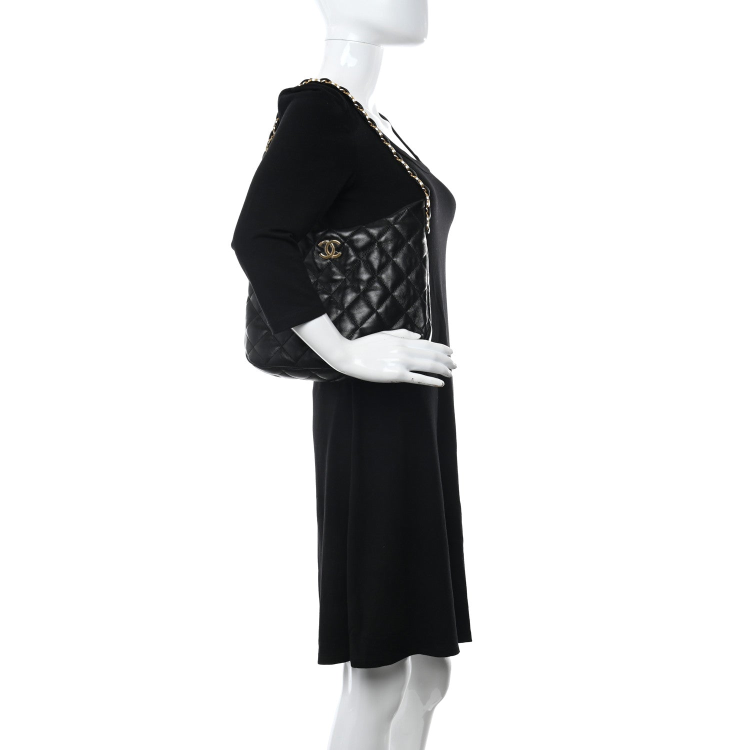 Chanel Calfskin Quilted Close To Me Hobo Black 2 of 10