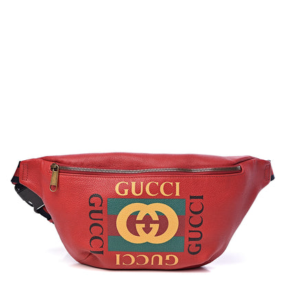 Gucci Grained Calfskin Logo Belt Bag Hibiscus Red 1 of 10