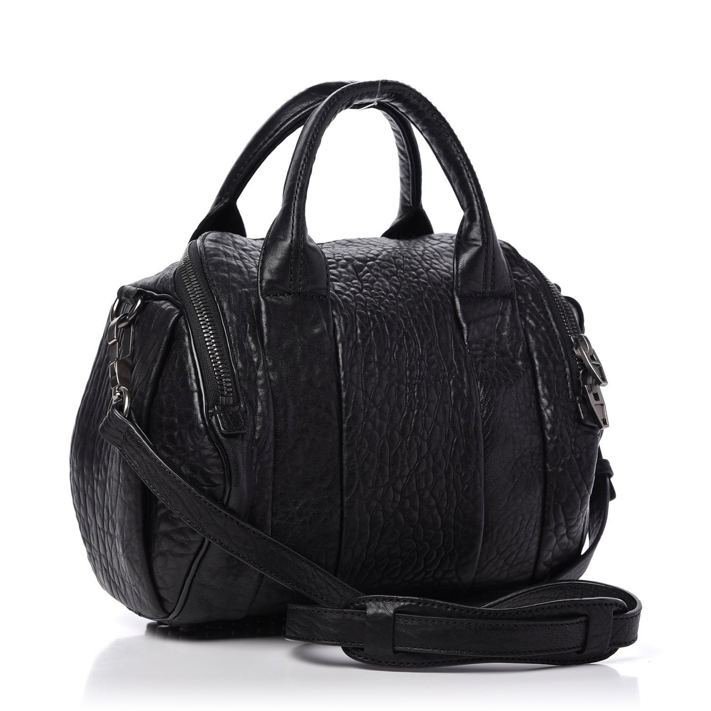 Pebbled Lambskin Rockie Rhodium Black Hardware