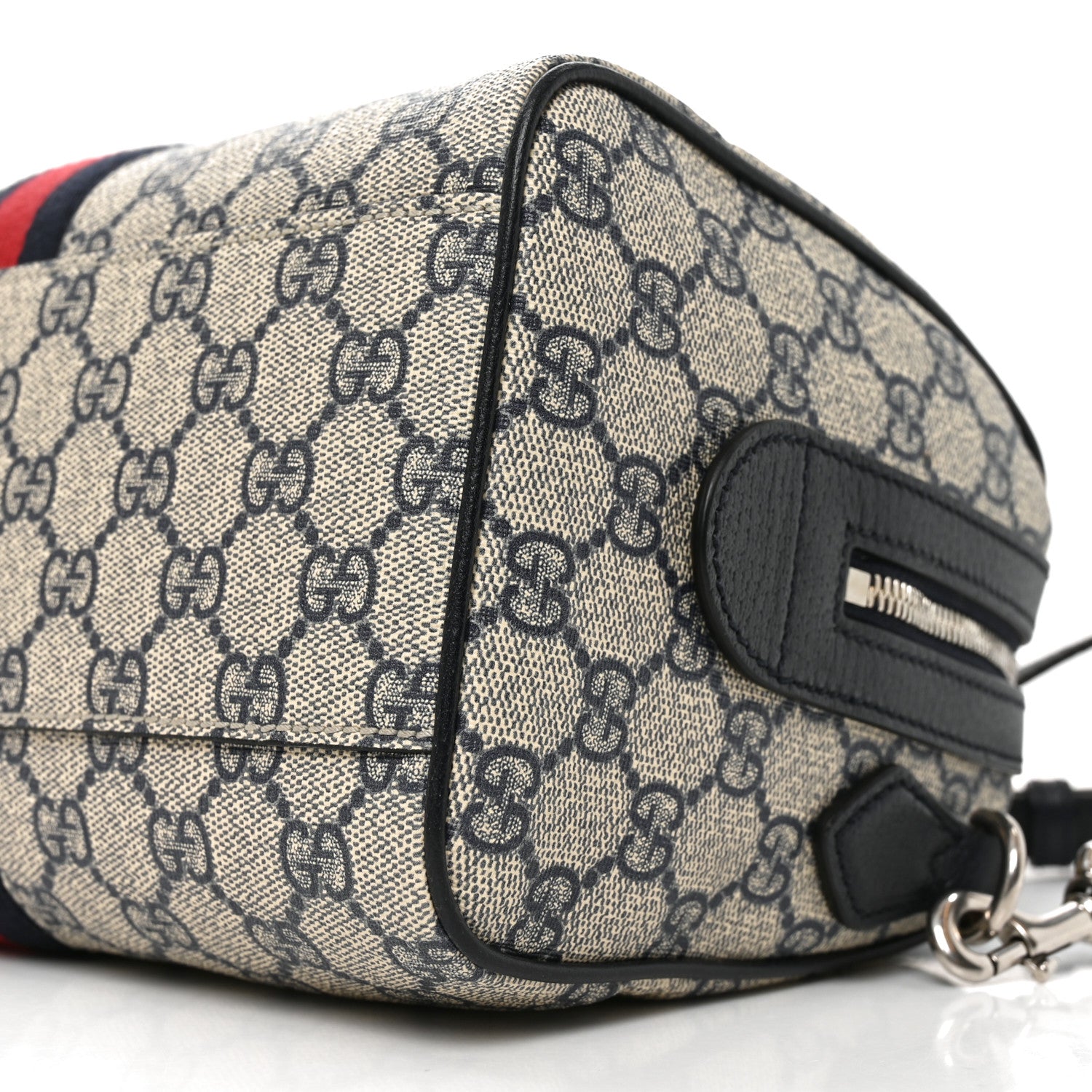 Gucci GG Supreme Monogram Web Small Ophidia Top Handle Bag Beige Blue 10 of 11