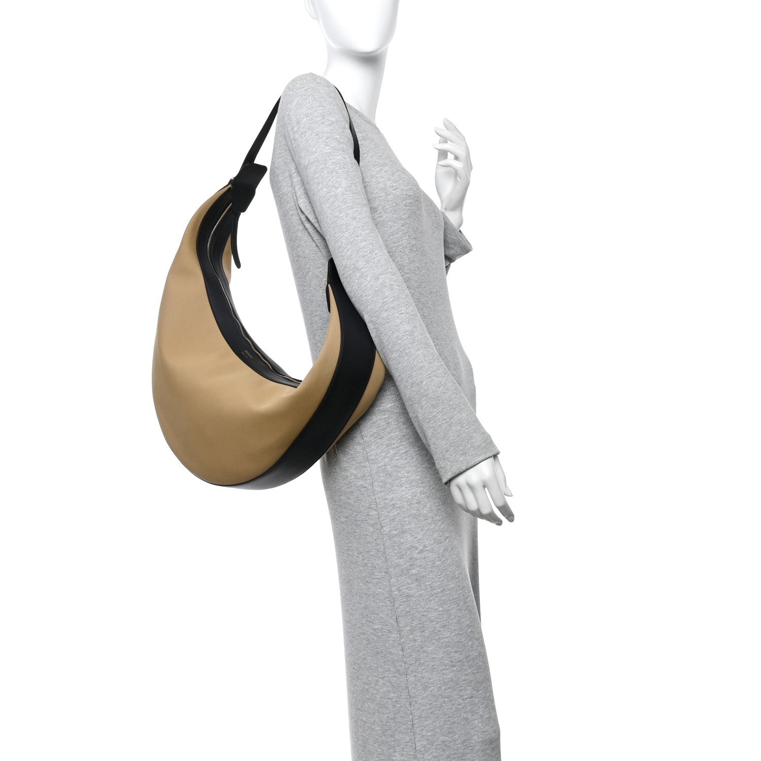 Khaite Canvas Calfskin August Hobo Beige 2 of 9