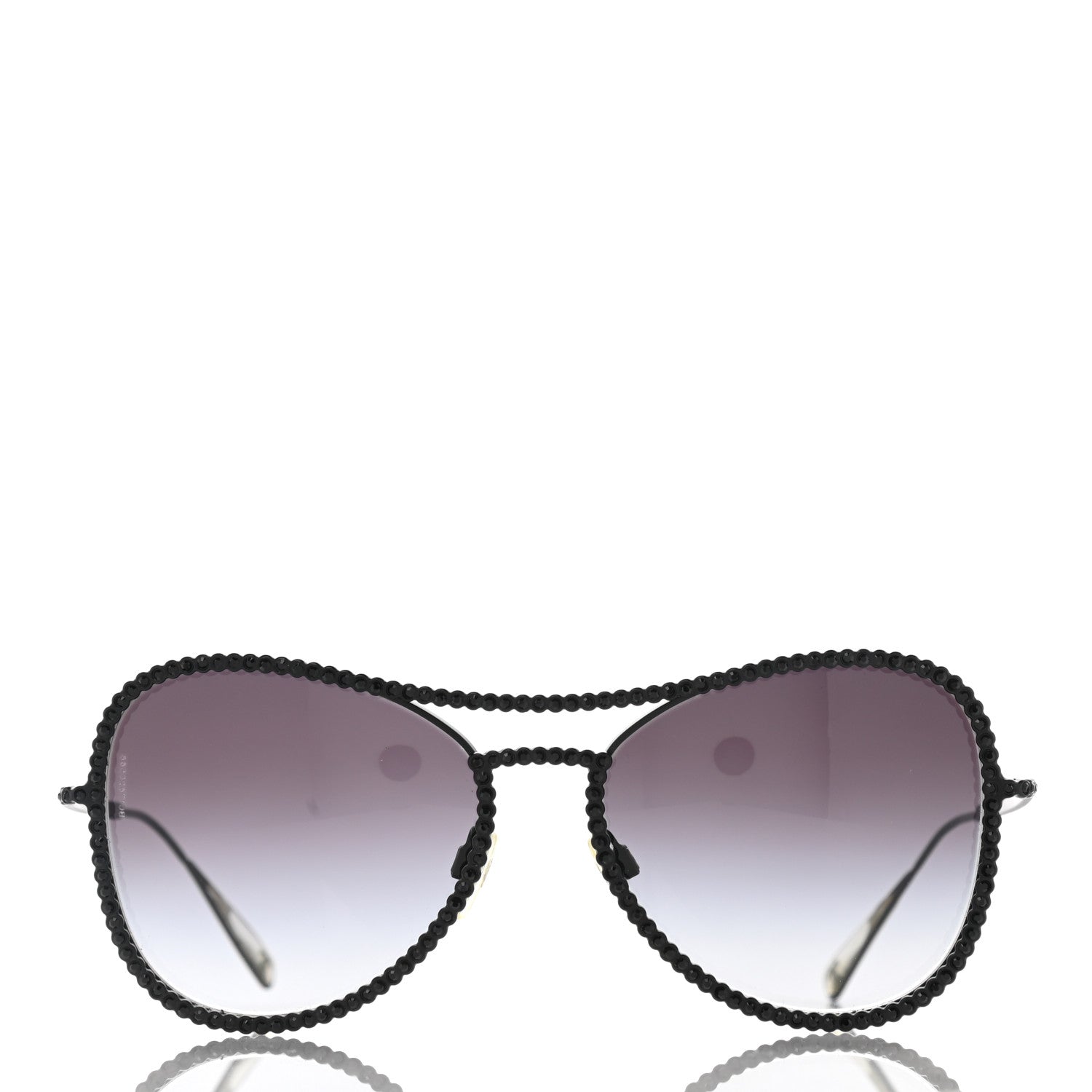 Chanel Crystal Aviator Sunglasses 71108 Black 2 of 9