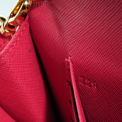 Prada Saffiano Triangle Flap Wallet Peonia 8 of 11