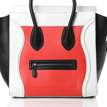 Celine Smooth Calfskin Mini Tri-Color Luggage Vermillion 8 of 17