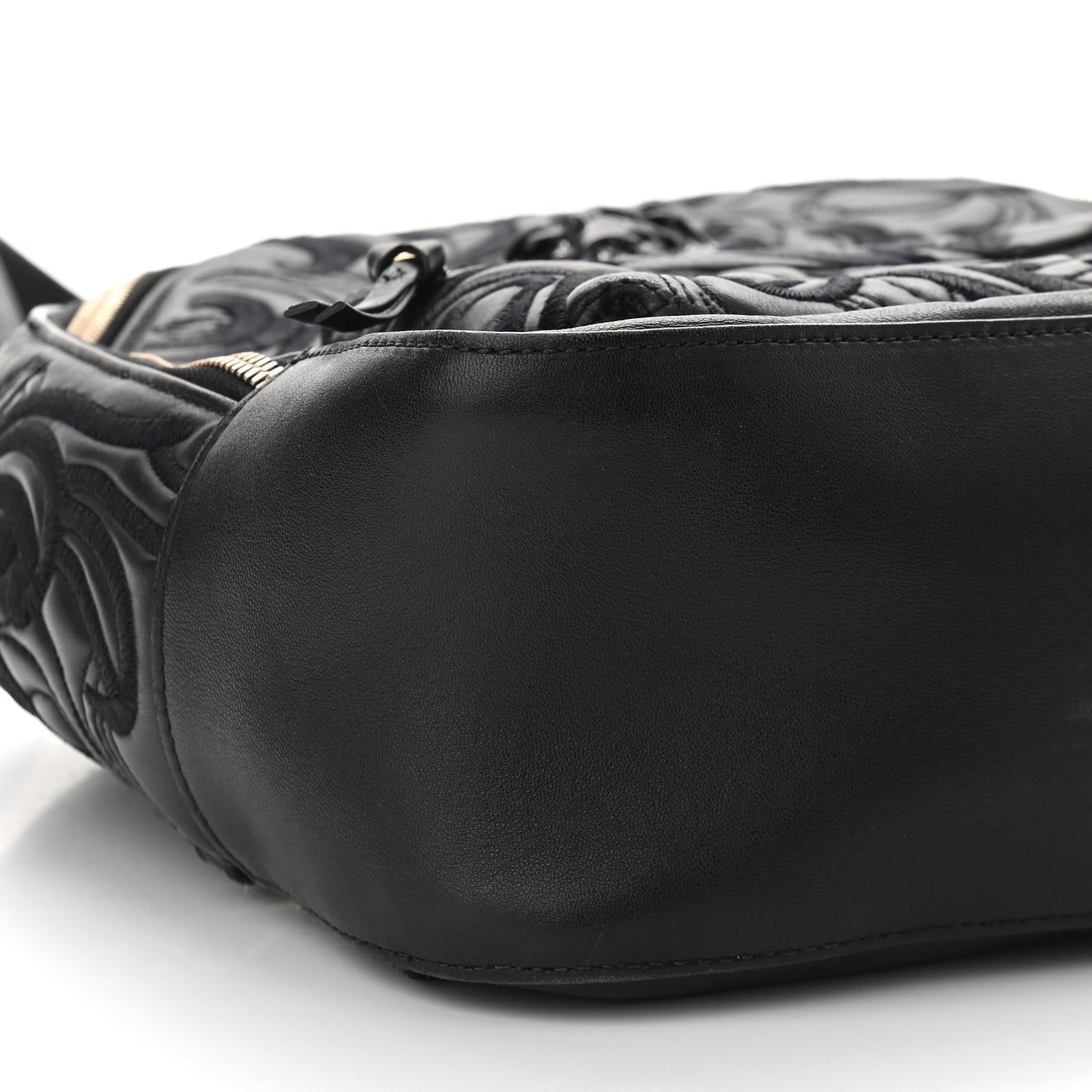 Calfskin Embroidered Baroque Palazzo Backpack Black