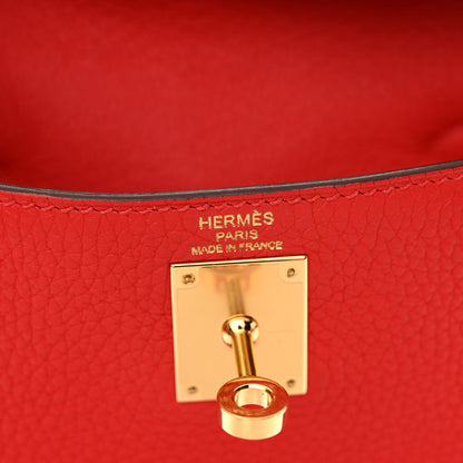 Hermes Taurillon Clemence Kelly Ado Backpack Rouge De Coeur 6 of 14