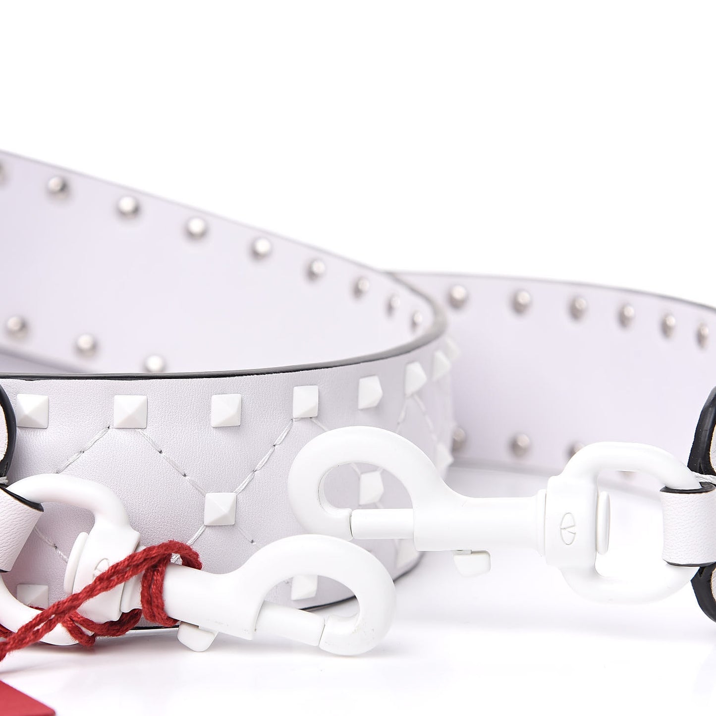 Lambskin Free Rockstud Spike Shoulder Strap Optic White