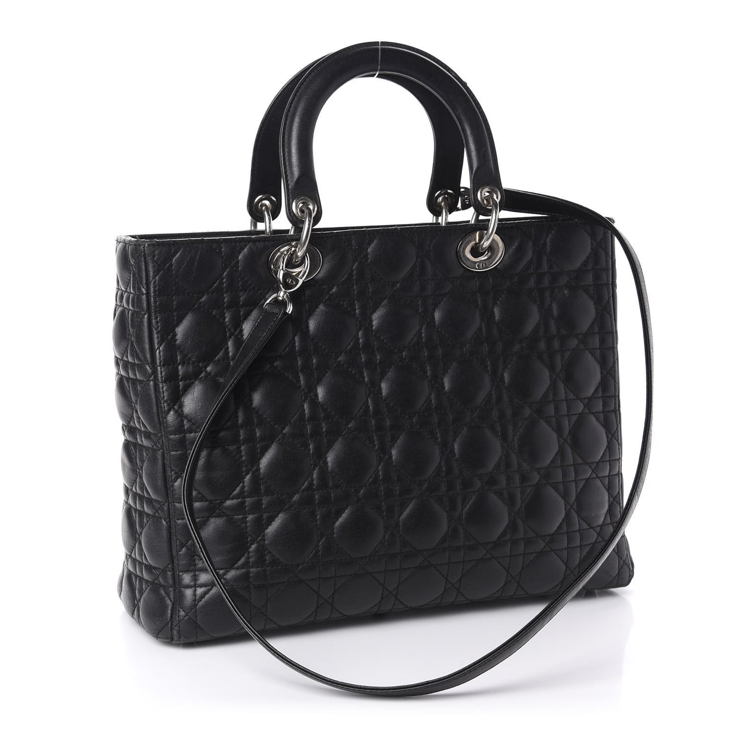 Lambskin Cannage Large Lady Dior Black