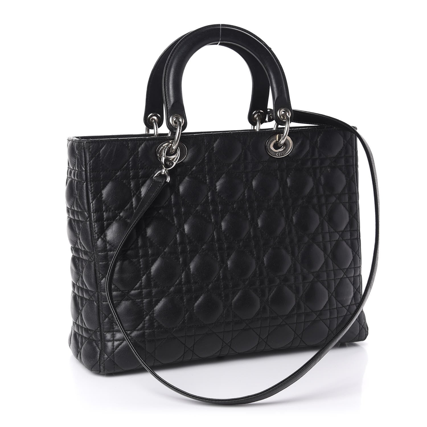 Christian Dior Lambskin Cannage Large Lady Dior Black 3 of 11