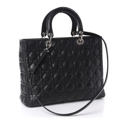 Christian Dior Lambskin Cannage Large Lady Dior Black 3 of 11