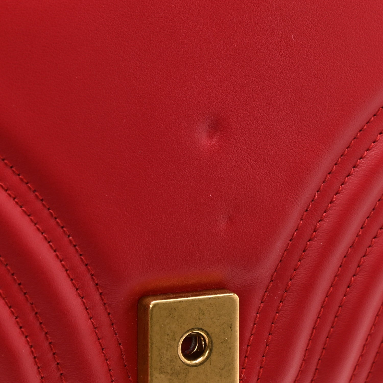 Gucci Calfskin Matelasse Small GG Marmont Shoulder Bag Hibiscus Red 9 of 9